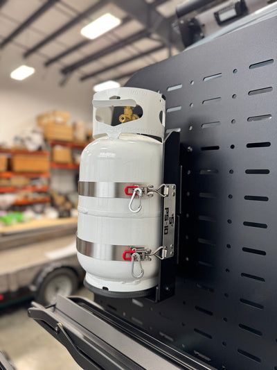 Shuksan PS-10 Propane Shuttle for 10lb tank mounted on a sprinter rear door carrier